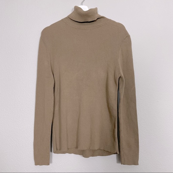 Neutral Tan Turtleneck Sweater 